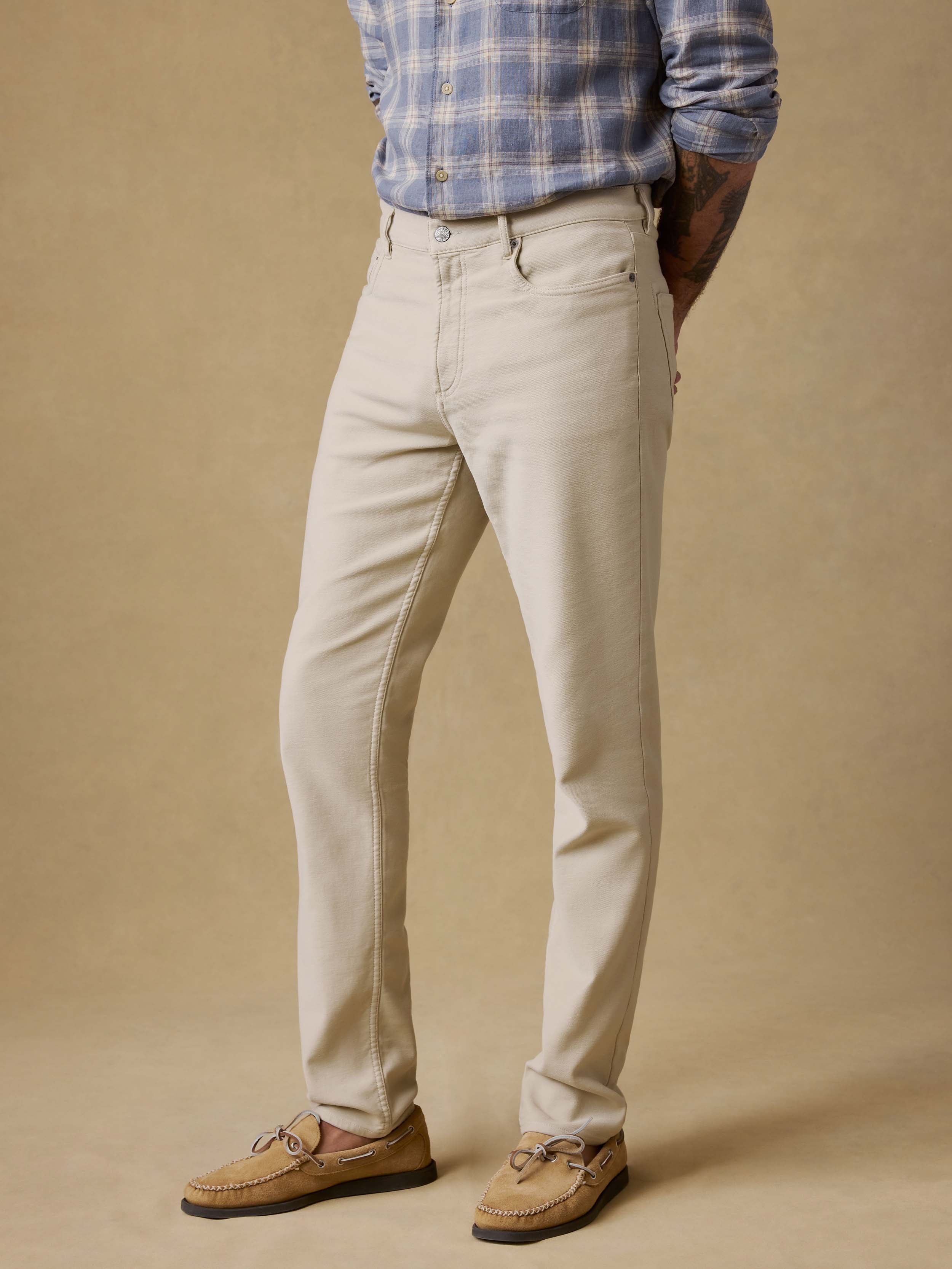 Stretch Terry 5-Pocket Pant - Stone