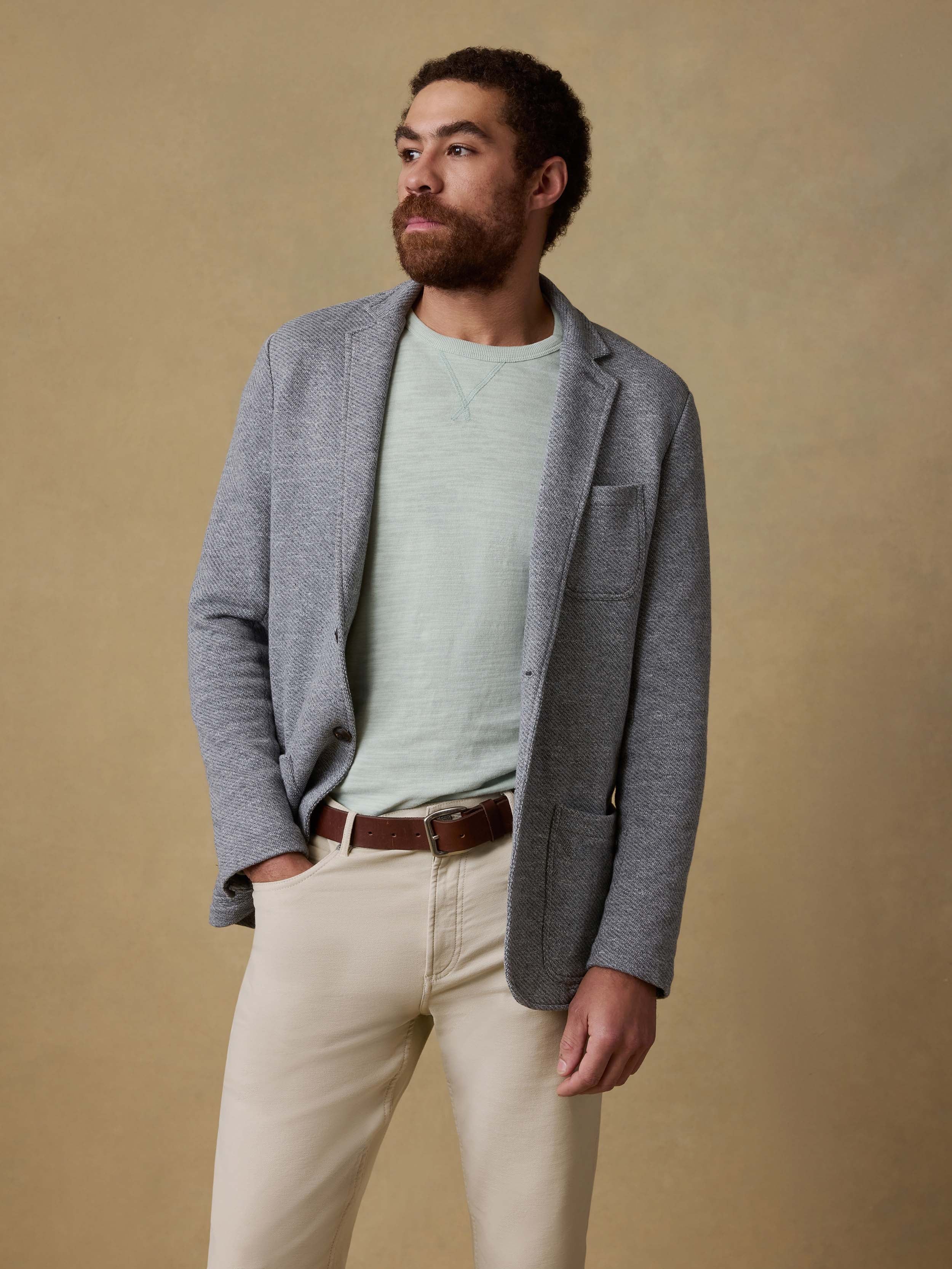 Inlet Knit Blazer - Medium Grey Melange