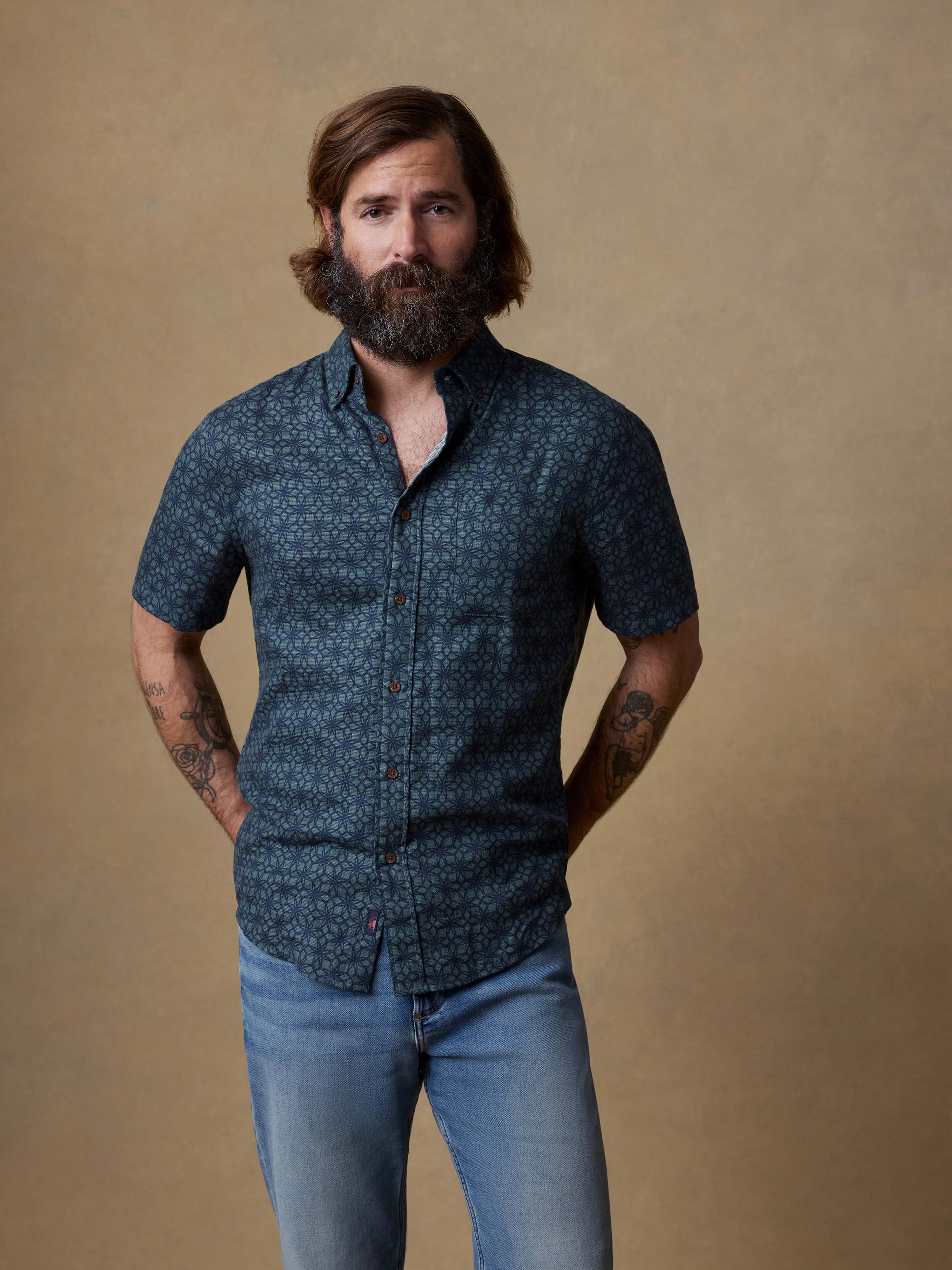 Short-Sleeve Breeze Shirt - Spruce Lotus Tile
