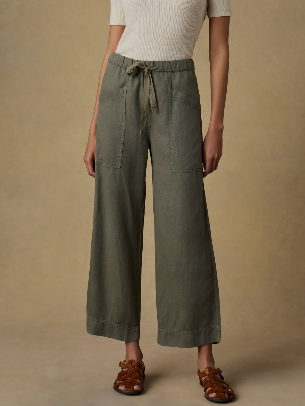 Topanga Drape Ankle Pant - Thyme