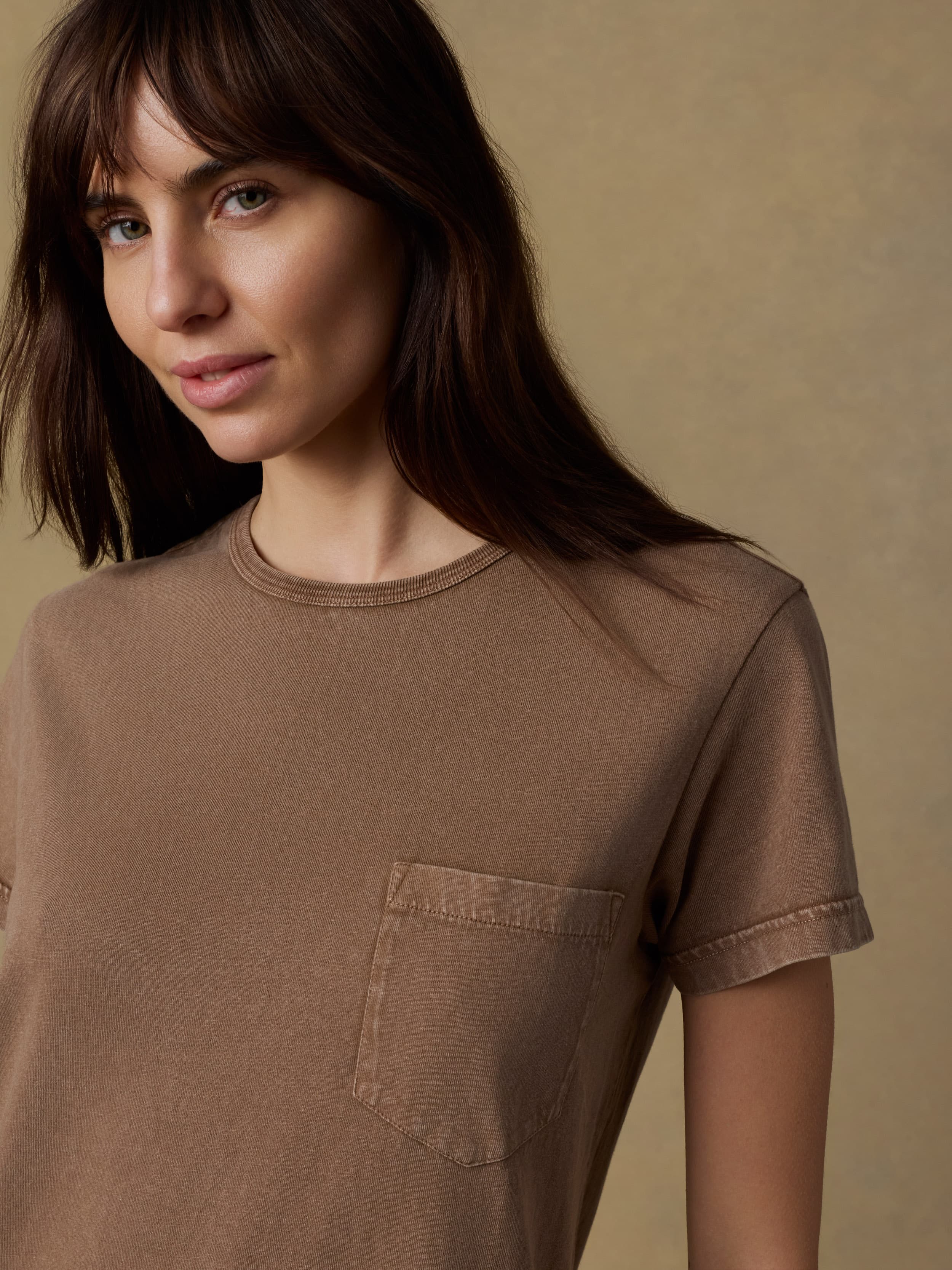 Recycled Cotton Jersey T Shirt Dress - Alpine Brown