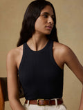 Paradise Pointelle Tank - Black