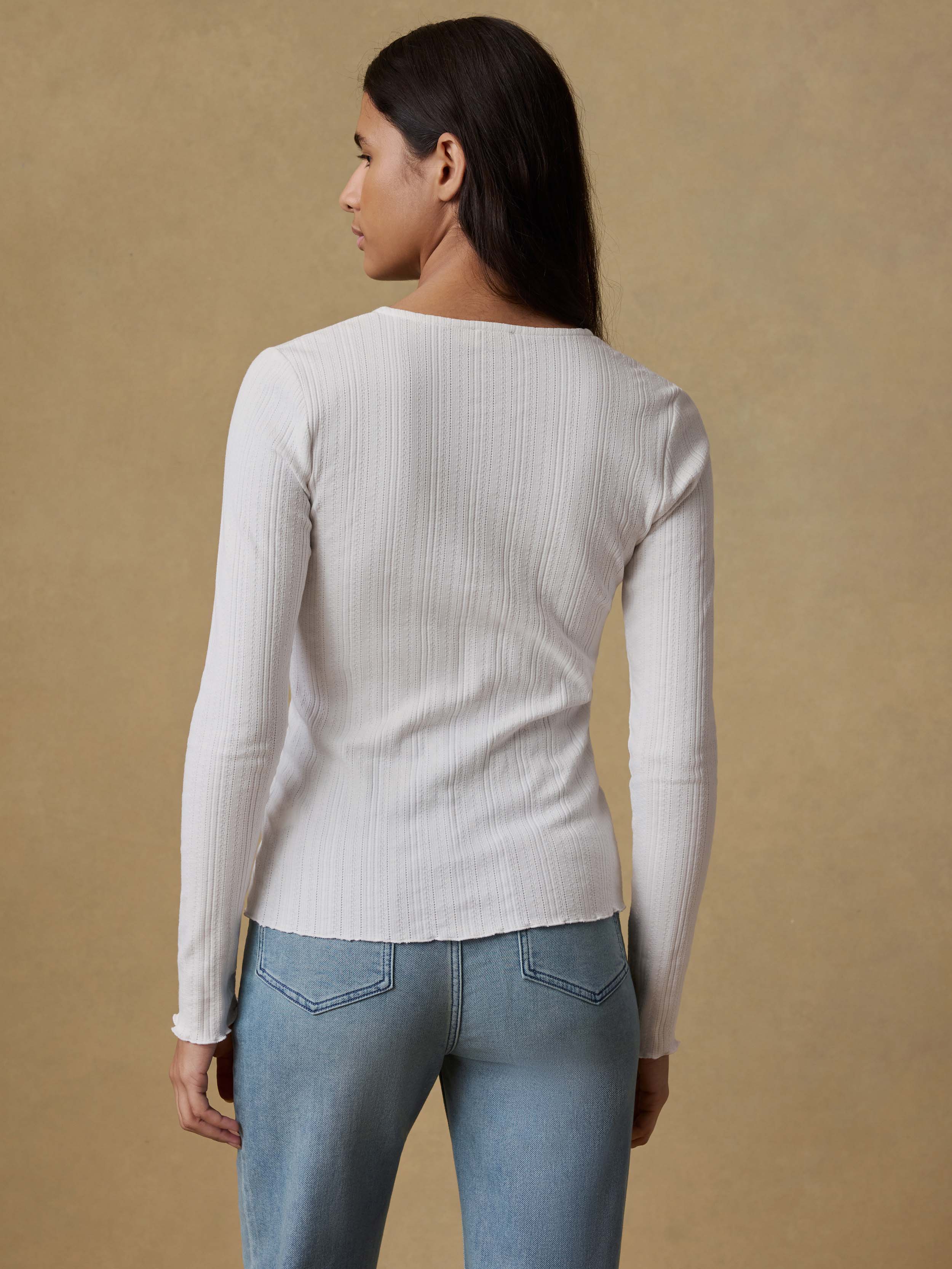 Paradise Pointelle Cardigan - White