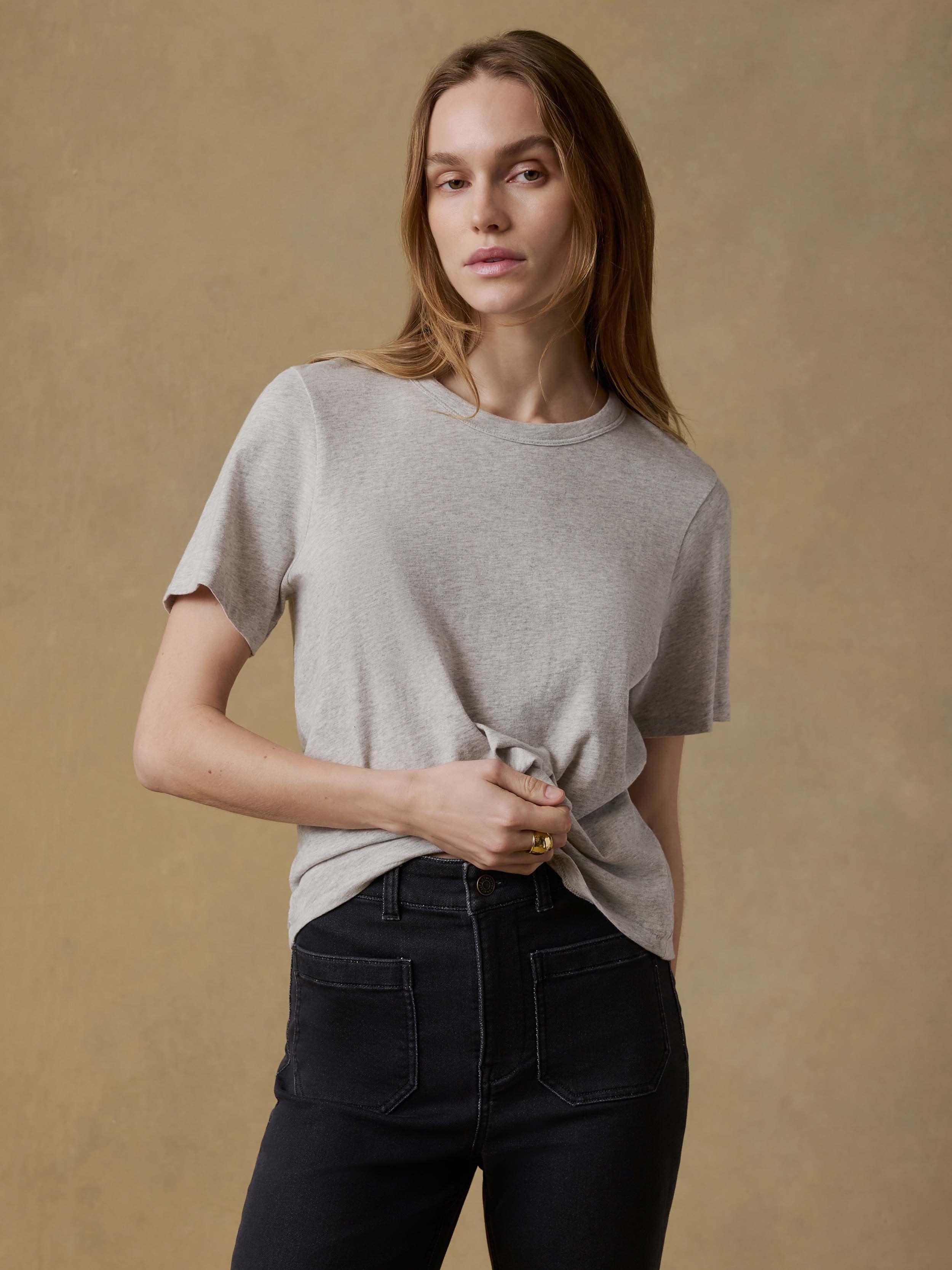 Sunwashed Regenerative Tee - Dune Grey Heather