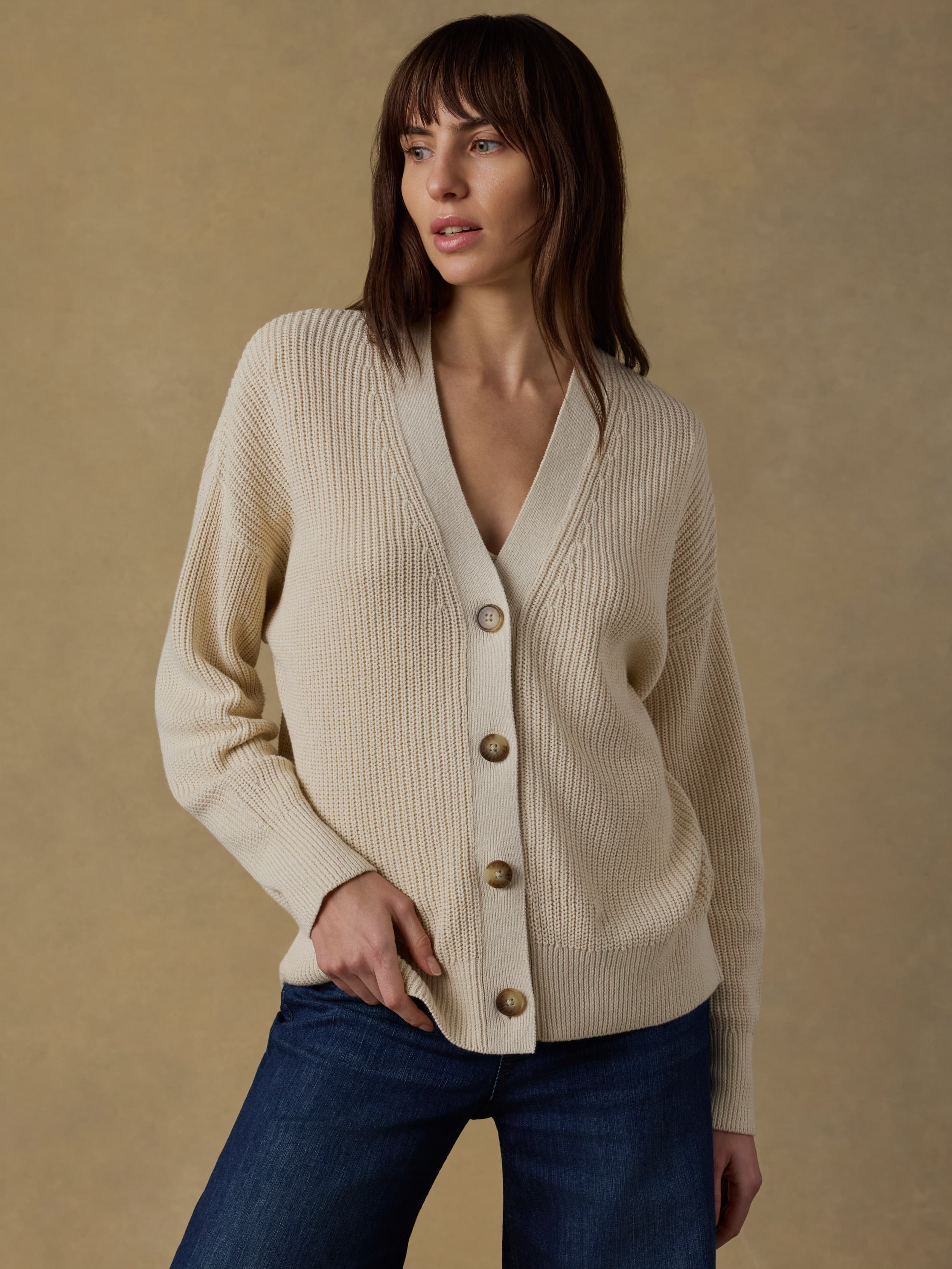 Miramar Linen Relaxed Cardigan - Summer Sand