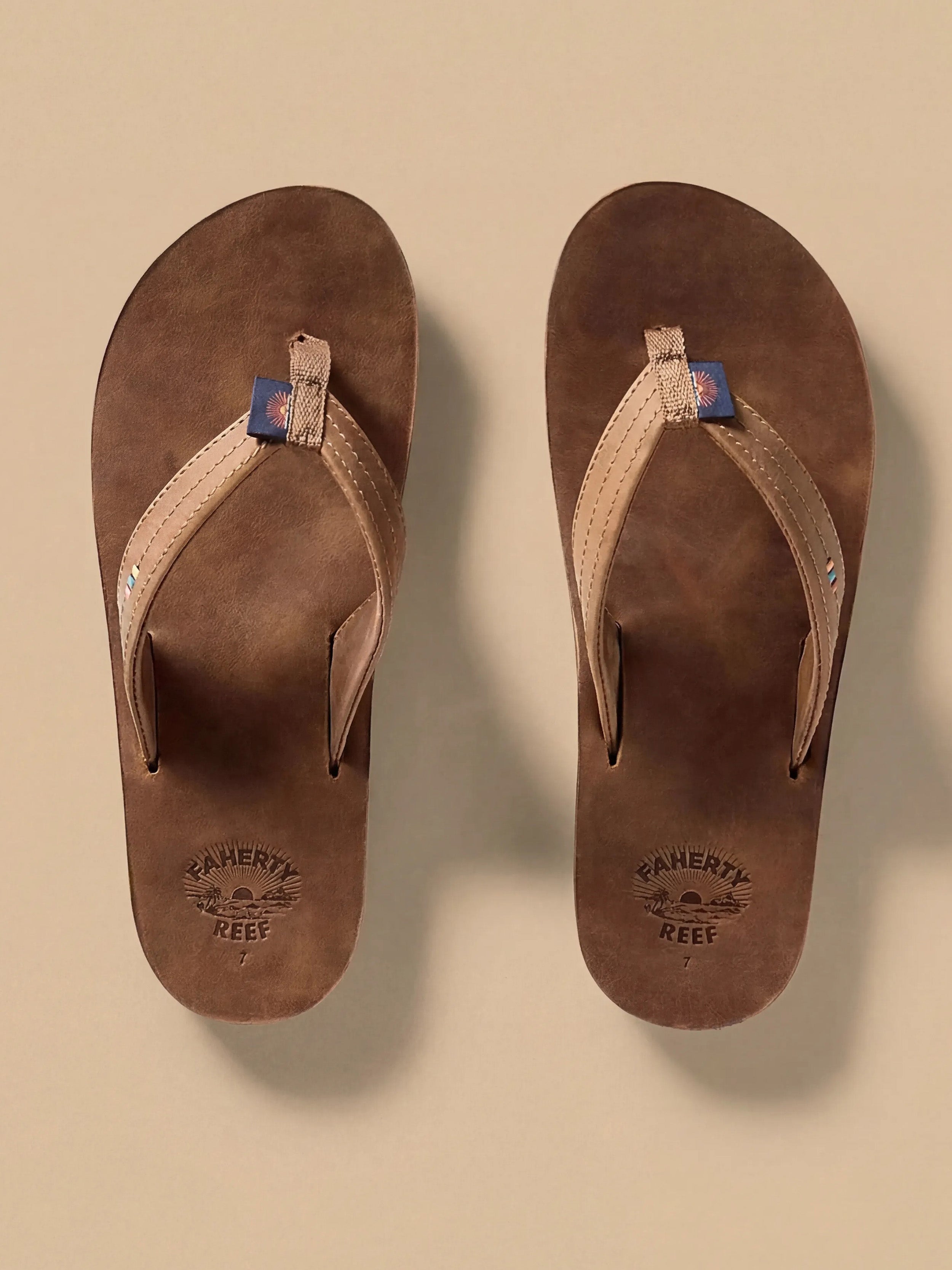 Faherty x REEF Women's Drift Away Flip Flop - Dark Brown