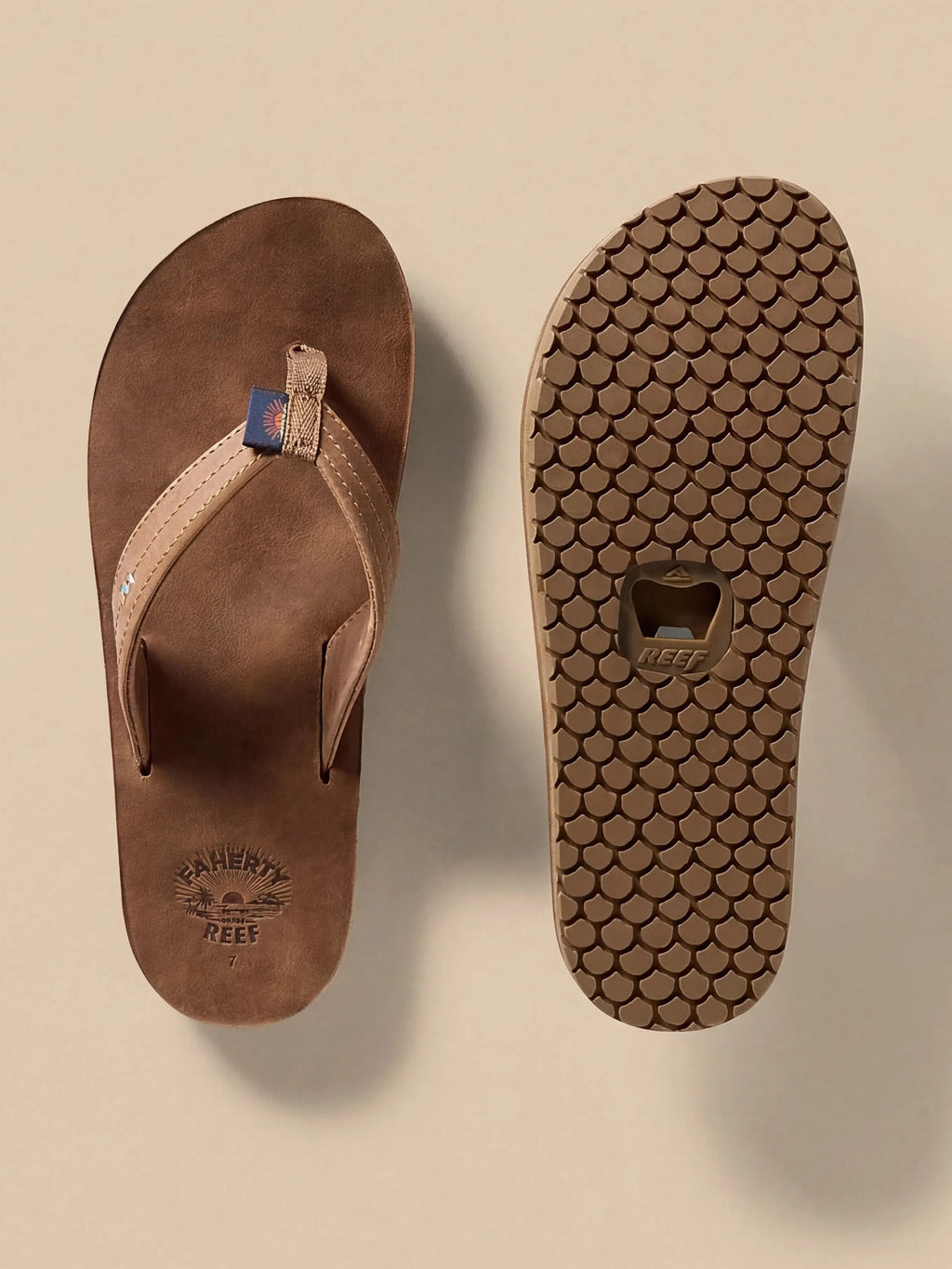 Faherty x REEF Women's Drift Away Flip Flop - Dark Brown