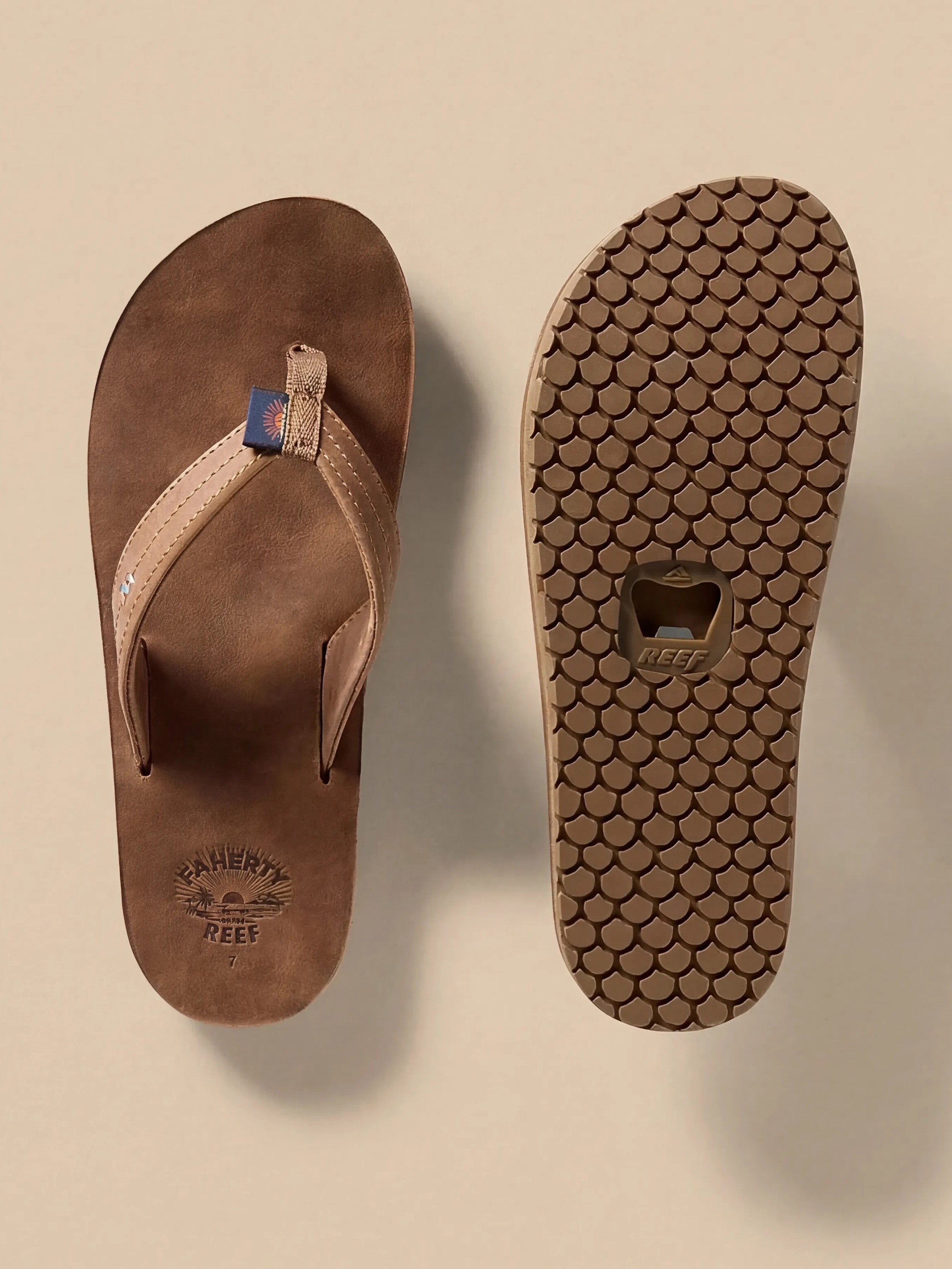 Faherty x REEF Women's Drift Away Flip Flop - Dark Brown